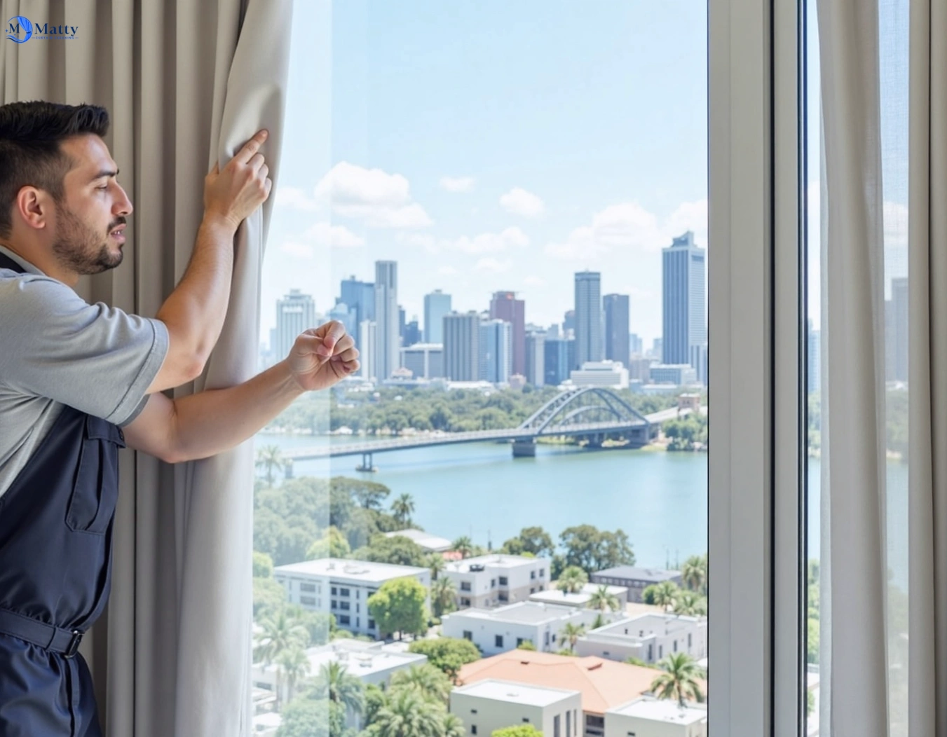 Professional curtain steam cleaning service springfield-lakes QLD by Matty Curtain Cleaning